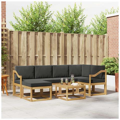 Set di divani da esterno con cuscino 7 pcs Bianco e Antracite - Foto 2