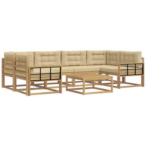 Set di divani da esterno con cuscino 5 pcs Bianco e Beige - Foto 1