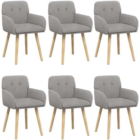 Sedie da pranzo 6 pcs Bouclé Grigio Chiaro 59 x 57 x 85 cm - Foto 1