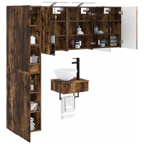 Set di mobili per il bagno 5 pcs Rovere Fumo - Foto 2