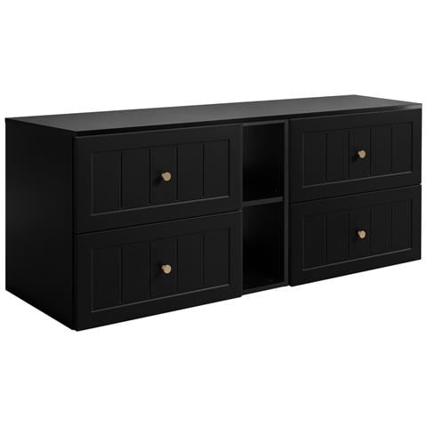 Mobile sottolavabo, Beige e bianco, 140 cm, Cassetti con chiusura ammortizzata, Ripiano con superficie di appoggio - Foto 1