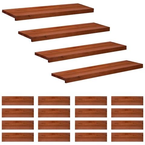 Tappeti per scale 20 pz 90 x 30 x 2 cm Marrone - Foto 1