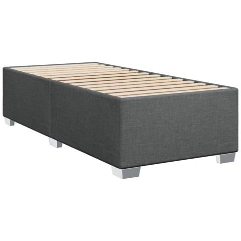 Letto box spring con materasso Grigio Scuro 90 x 190 cm Tessuto - Foto 2