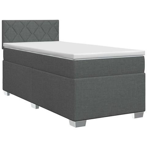 Letto box spring con materasso Grigio Scuro 90 x 190 cm Tessuto - Foto 1