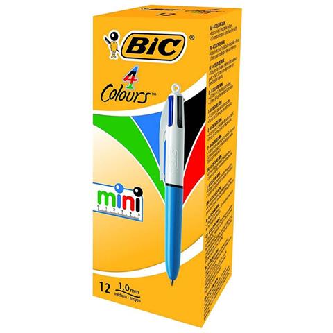 6 Penne A Sfera Bic 4 Colori Mini Inchiostro Multicolore Punta 1 Mm - Foto 1
