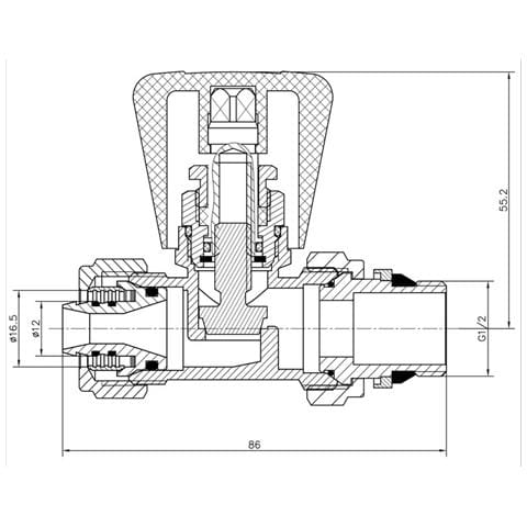 Raccordi A Compressione 16 Millimetri Pex Diritte Manuali Ingresso Della Valvola Radiatore X 12 bsp - Foto 2