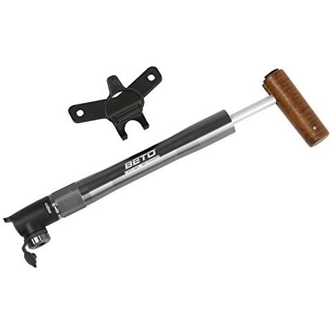 , Mini Pompa Per Bicicletta, Nero (schwarz / braun), Standard - Foto 2