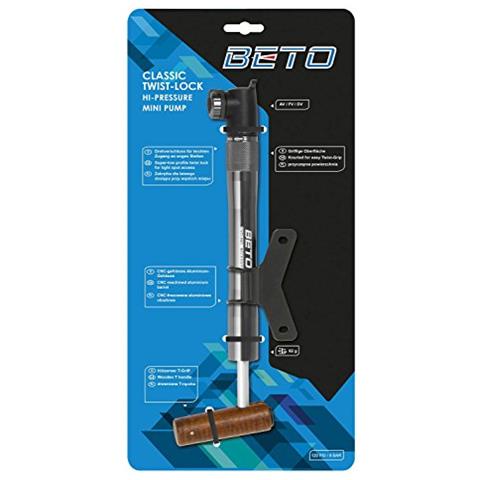 , Mini Pompa Per Bicicletta, Nero (schwarz / braun), Standard - Foto 3