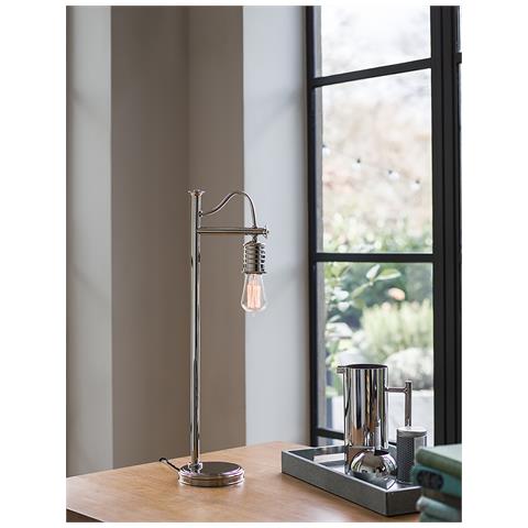 Lampada Da Tavolo 1 Luce Nichel Lucido, E27 - Foto 9