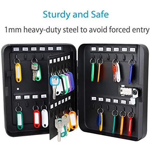 48 Key Cabinet Dacciaio Di Sicurezza Cassaforte Con Serratura A Combinazione Nero - Foto 4