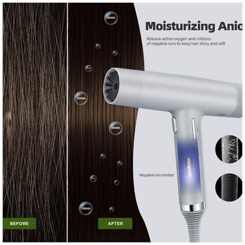 Asciugacapelli 1300w Pieghevole 4 Impostazioni 3 Velocita 3 Temperature - Foto 2