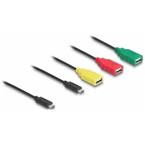 Cavo Hub Usb 2.0 A 4 Porte Da Usb Tipo-c A 3 X Usb-a Femmina + 1 X Usb-c Maschio - Foto 2
