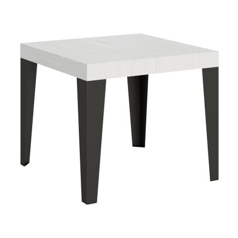 Tavolo Allungabile 90x90/246 Cm Flame Telaio Antracite - Quercia Natura - Foto 1