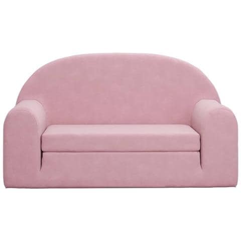 Divano Letto Per Bambini A 2 Posti Rosa In Morbido Peluche - Foto 3