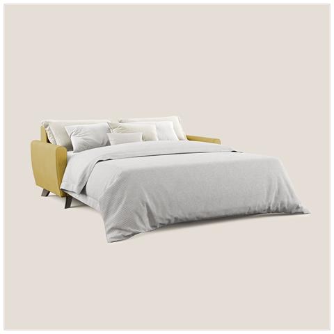 Callisto Divano letto matrimoniale in tessuto morbido impermeabile T02 188 cm (mat. 140x197) giallo - Foto 2