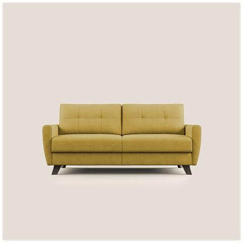Callisto Divano letto matrimoniale in tessuto morbido impermeabile T02 188 cm (mat. 140x197) giallo - Foto 3