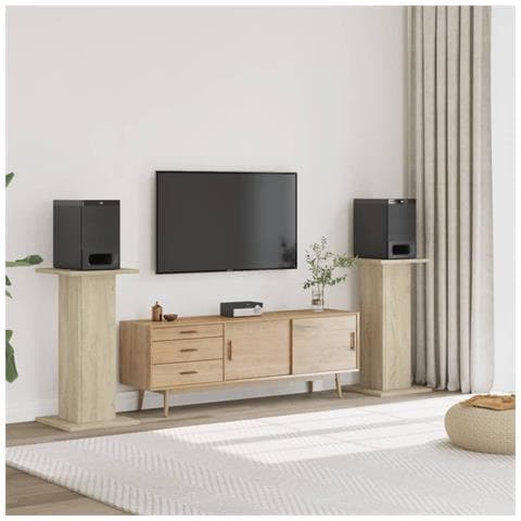 Supporti Altoparlanti 2 Pz Rovere 30x30x80 Cm In Multistrato - Foto 1