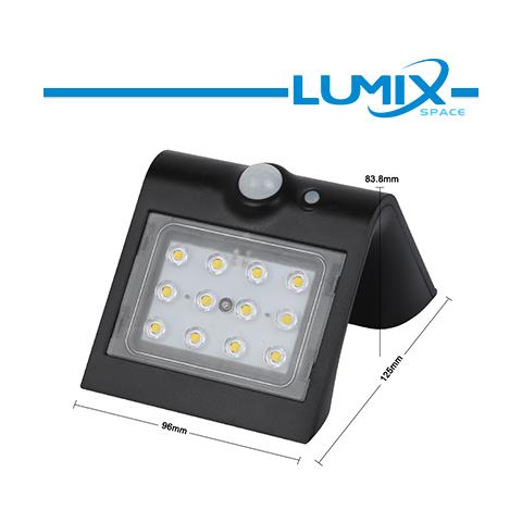 Lampada da parete LED solare senza fili con Sensori 220lm NERO - Foto 4