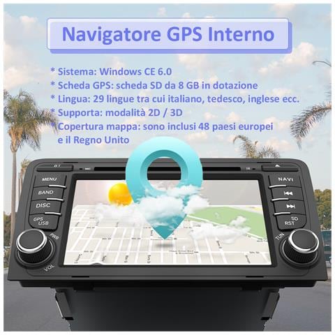 Autoradio 2 Din Per Audi A3 S3 Rs3 8p 2006-2012 7 Pollici Wince 6.0 Car Stereo Radio Con Funzione Cd Dvd Sd Usb Dab Bluetooth Mirrorlink Controllo Del Volante - Foto 2