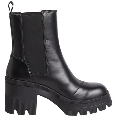 Chunky Heeled Chelsea Boot Stivaletti Pelle Scarpe Donna Nero Eu 39, Yw0yw01112 0gt - Foto 1