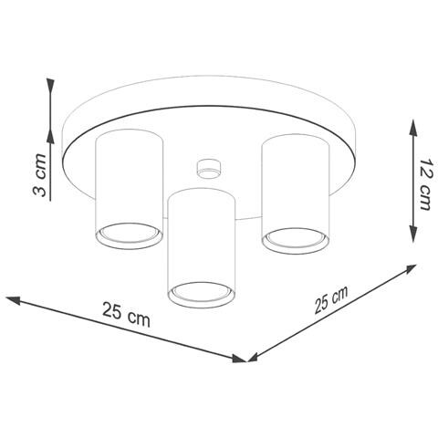 Lampada Da Soffitto Lagos 3p Bianco Sl. 1464 - Moderno Lampada Da Soffitto Bianco 12x25x25 Cm - Foto 2