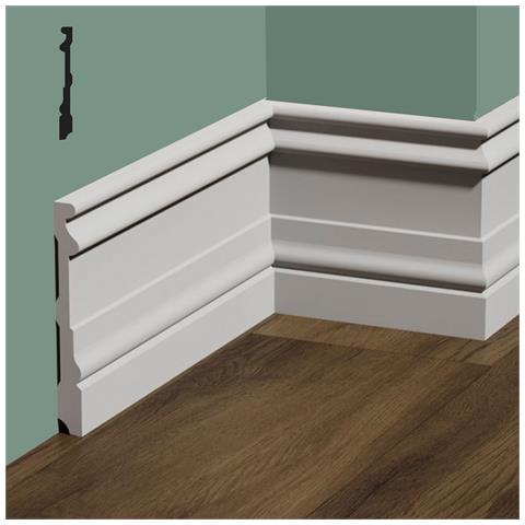 Bancale Da 64,8ml Di Battiscopa Regale In Polimeri Feelingwood-hd 150x17mm - Bianco - Foto 1