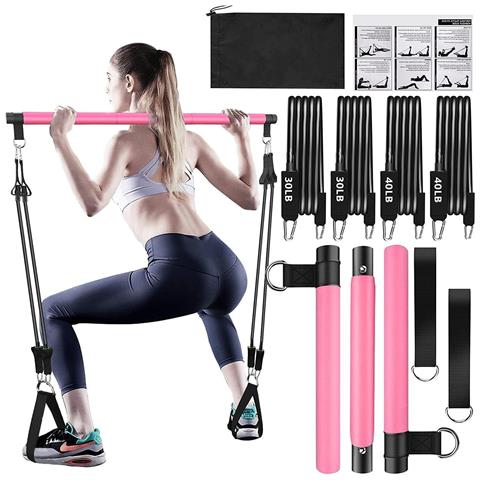 Kit Barra Pilates Con Bande Di Resistenza - Allenamento Completo A Casa - Foto 1
