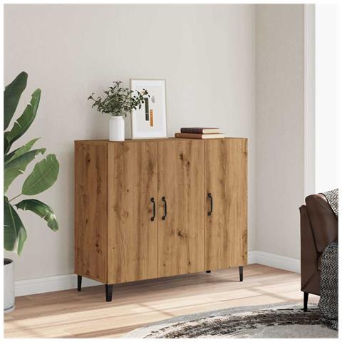 Credenza Rovere Artigianale 90x34x80 Cm In Legno Multistrato - Foto 3