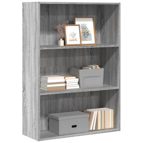 Libreria Grigio Sonoma 80x30x114 Cm In Legno Multistrato - Foto 1