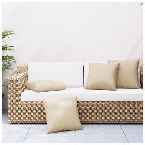 Cuscini Per Divano 4 Pz Beige 60x60 Cm In Tessuto - Foto 1