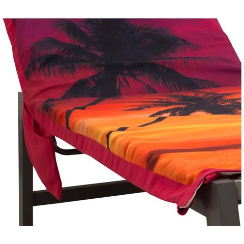 Lettino Mare Microfibra Lettino Con Cuscino E Tasche Modello Trip Lettino Tramonto - Foto 2