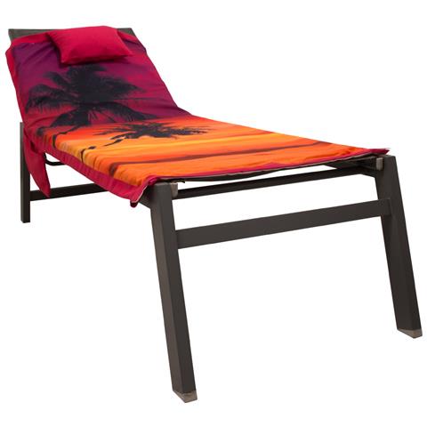 Lettino Mare Microfibra Lettino Con Cuscino E Tasche Modello Trip Lettino Tramonto - Foto 1