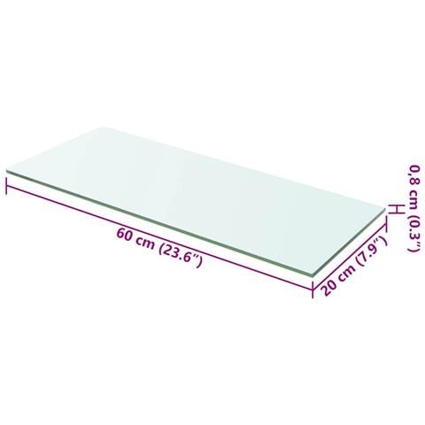 Lusso Casadino -  Mensole In Vetro Trasparente 2 Pz 60x20 Cm - Foto 4