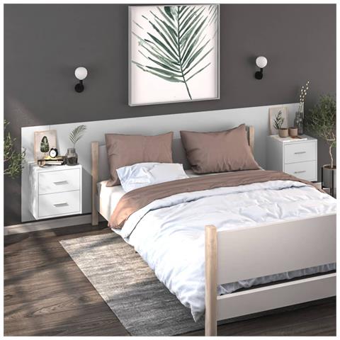 Lusso Casadino -  Comodino A Muro Bianco Lucido - Foto 2