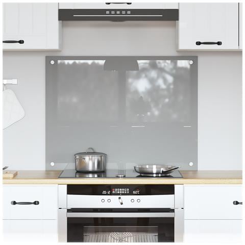 Schienale Cucina Grigio Chiaro 80x60x0,6 cm in Vetro Temperato di - Foto 2