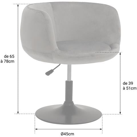 Sgabello Da Bar In Velluto Grigio Nolan - Foto 2