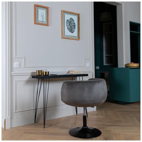 Sgabello Da Bar In Velluto Grigio Nolan - Foto 6