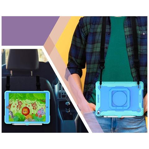 Custodia Per Ipad Mini 6 8.3"" Con Supporto E Tracolla Blu - Foto 2