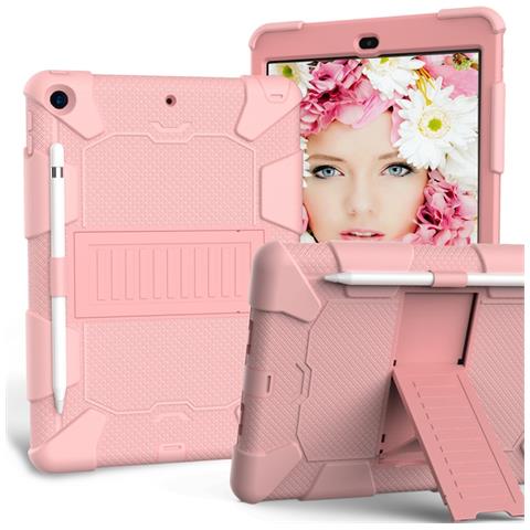 Custodia Per Ipad 8 10,2"" Armata Con Supporto E Alloggiamento Per Stilo Rosa - Foto 1