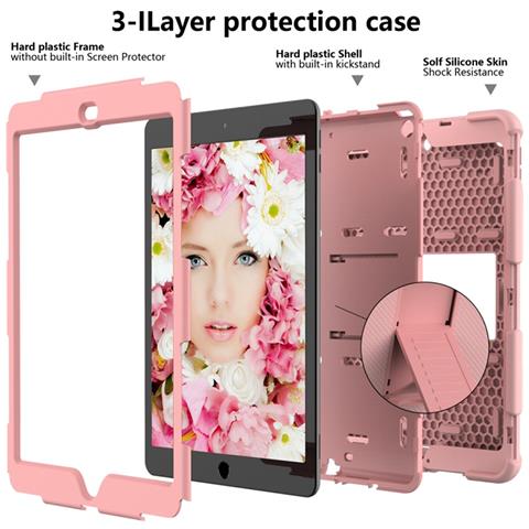 Custodia Per Ipad 8 10,2"" Armata Con Supporto E Alloggiamento Per Stilo Rosa - Foto 4