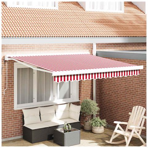 Tenda Retrattile Rosso e bianco 350 x 250 cm Tessuto, Metallo - Foto 2