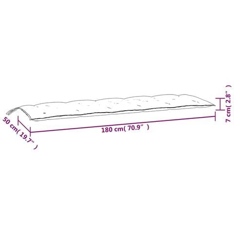 Cuscino per Panca a Foglie 180x50x7 cm in Tessuto Oxford - Foto 7