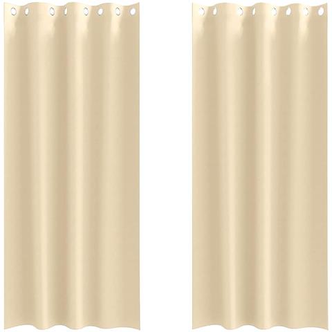 Tende con tende 2 pcs Crema Poliestere - Foto 1
