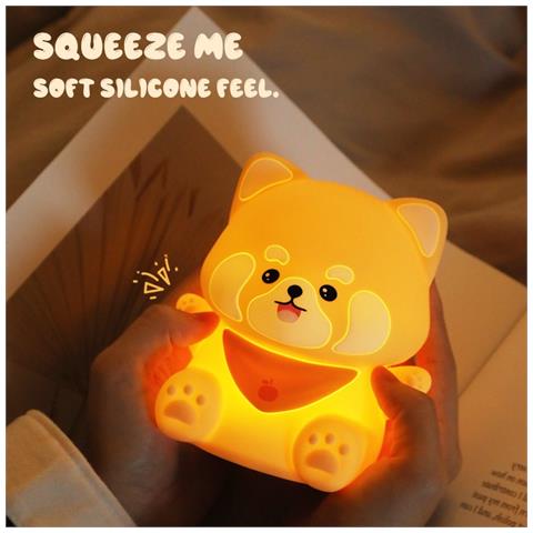 Simpatica Luce Notturna A Forma Di Panda - Lampada Da Comodino Ricaricabile Usb In Silicone Per Bambini - Foto 6