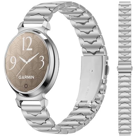 Cinturino Di Ricambio Premium In Acciaio Inossidabile Con Design A Pipistrello Da 12 Mm Compatibile Con Garmin Lily 2 Silver - Foto 1