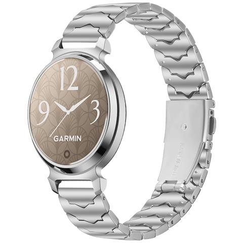 Cinturino Di Ricambio Premium In Acciaio Inossidabile Con Design A Pipistrello Da 12 Mm Compatibile Con Garmin Lily 2 Silver - Foto 2