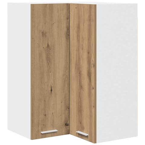 Armadio pensile Riga Rovere Artigiano e Bianco 57 x 57 x 80 cm - Foto 1