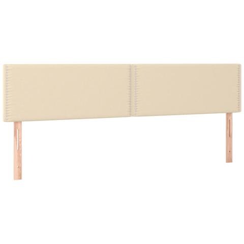 Letto a Molle con Materasso e LED Crema 120x190 cm in Tessuto - Foto 9