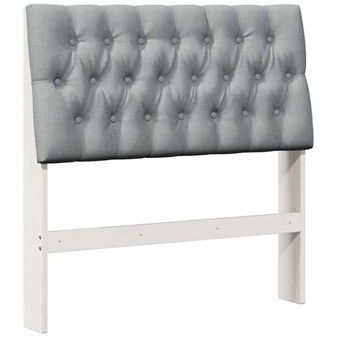 Testiera imbottita Grigio chiaro 90 cm Pino massello - Foto 1
