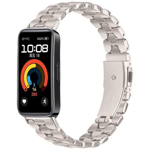 Elegante Bracciale In Acciaio Inossidabile Con Perle Compatibile Con Huawei Band 8/9/10 Starlight - Foto 2